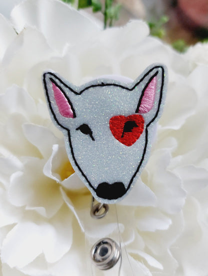 Bull Terrier Badge Reel