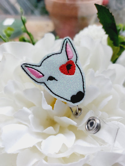 Bull Terrier Badge Reel