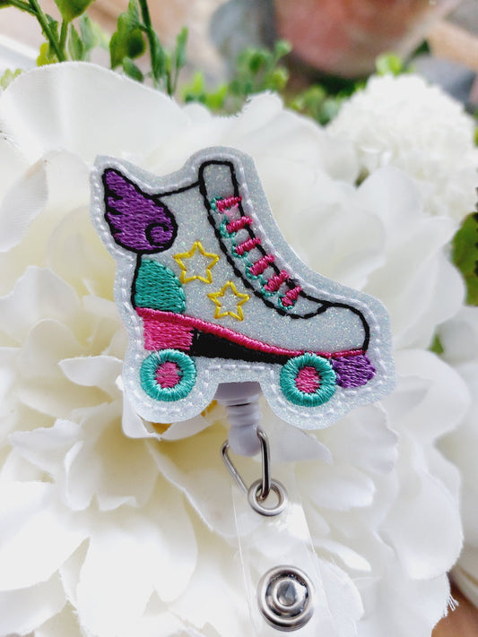 Roller Skates Badge Reel