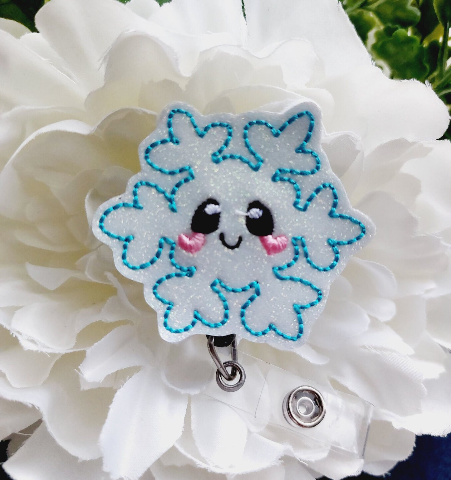 Snowflakes Kawaii Badge Reel