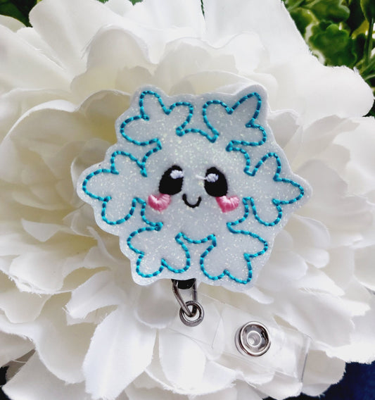 Snowflakes Kawaii Badge Reel