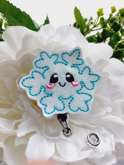 Snowflakes Kawaii Badge Reel