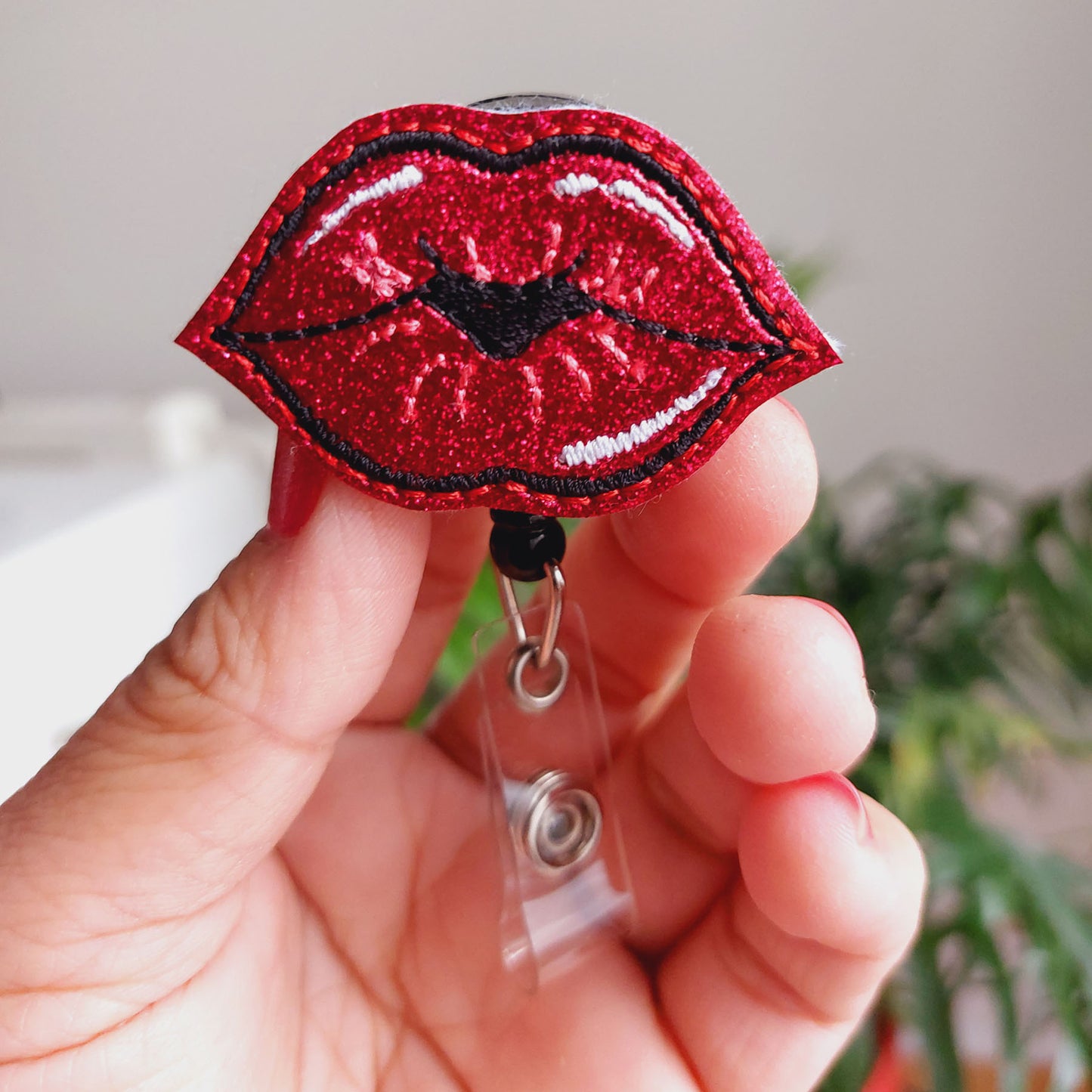 Lips Badge Reel