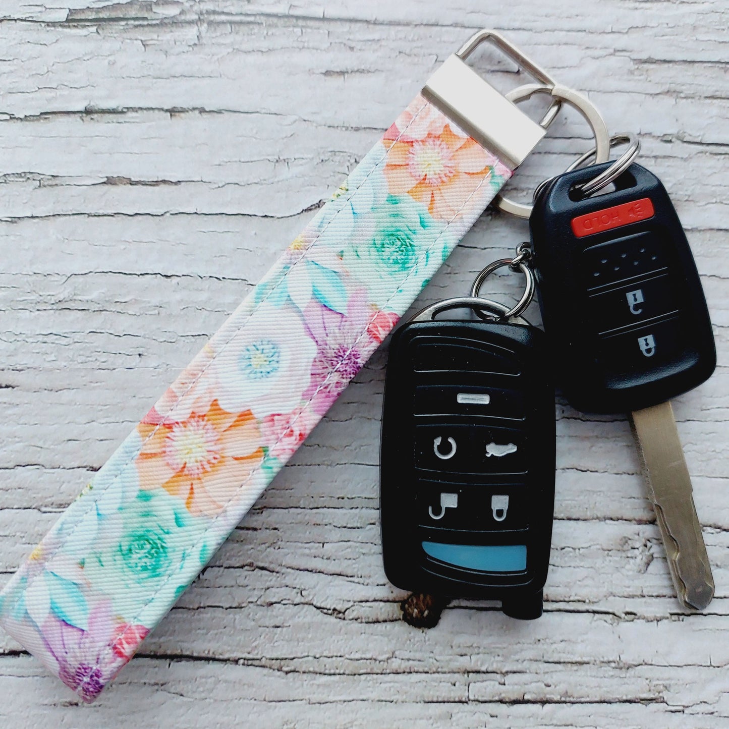 Jillian Floral Wristlet Keychain