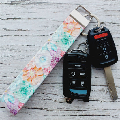 Jillian Floral Wristlet Keychain